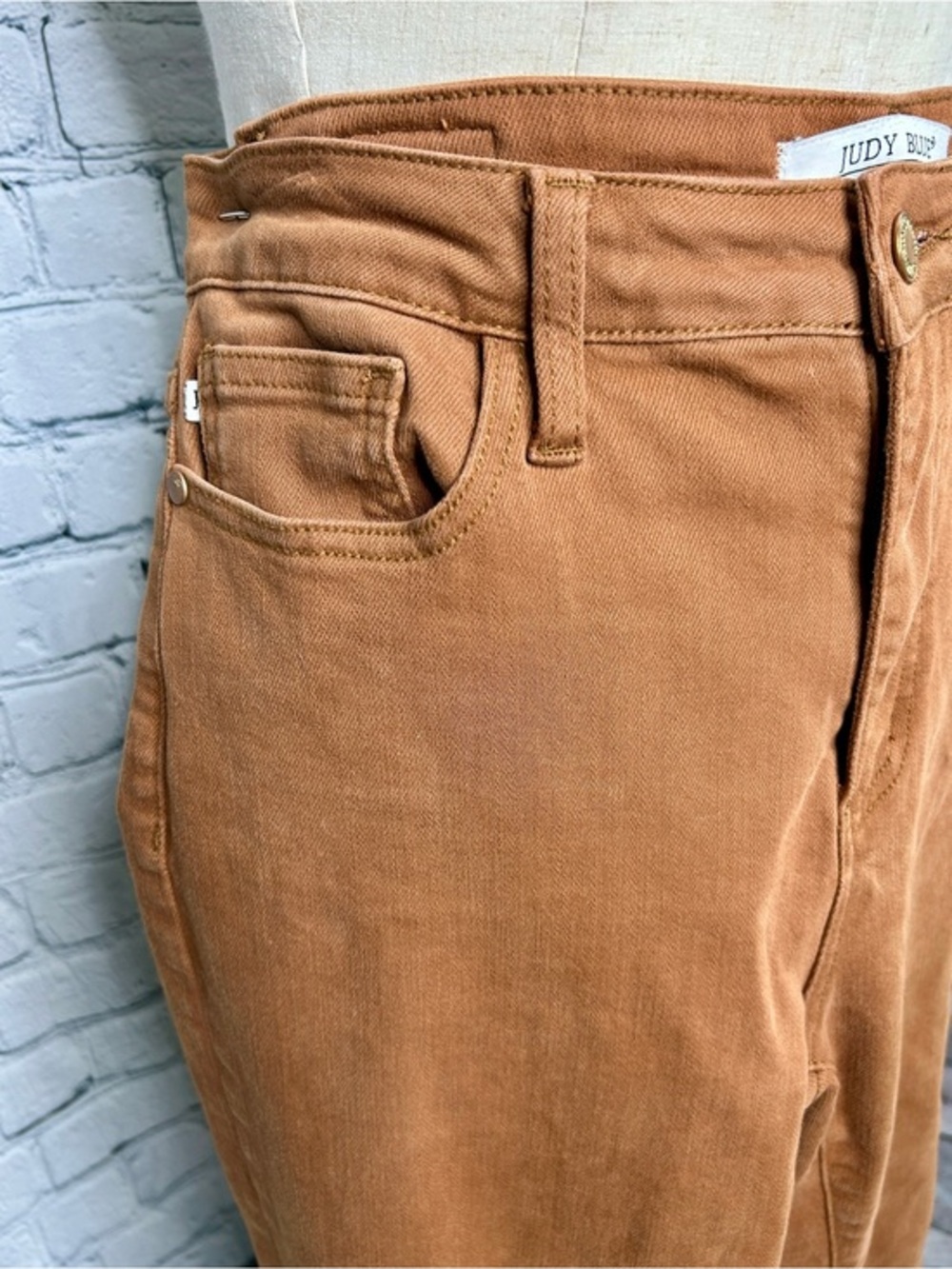 Judy Blue Jeans Womens 9/29 Caramel Brown High Rise Straight Leg Stretch Denim - Picture 2 of 8